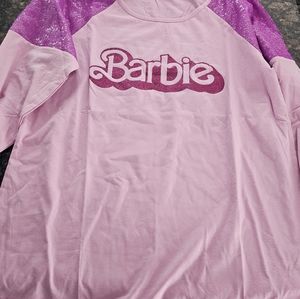 Barbie Letter Print Top with Sequin Contrast